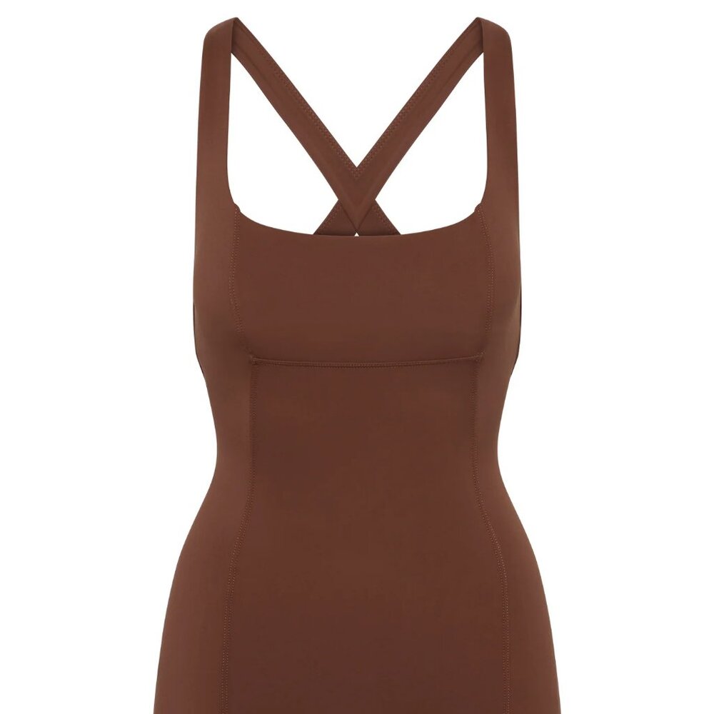 NWT Monday Swimwear Body Sequoia Romper workout onesie in Cliffside brown - XS P